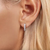 3mm Moissanite White Gold Huggie Hoop Earrings