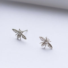 'Save The Bees' Sterling Silver Stud Earrings