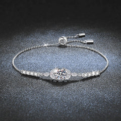 Oval Halo Moissanite Bracelet