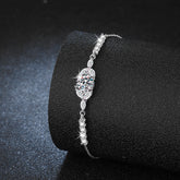Oval Halo Moissanite Bracelet