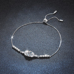 Oval Halo Moissanite Bracelet