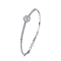 Halo Pavé Moissanite Bangle