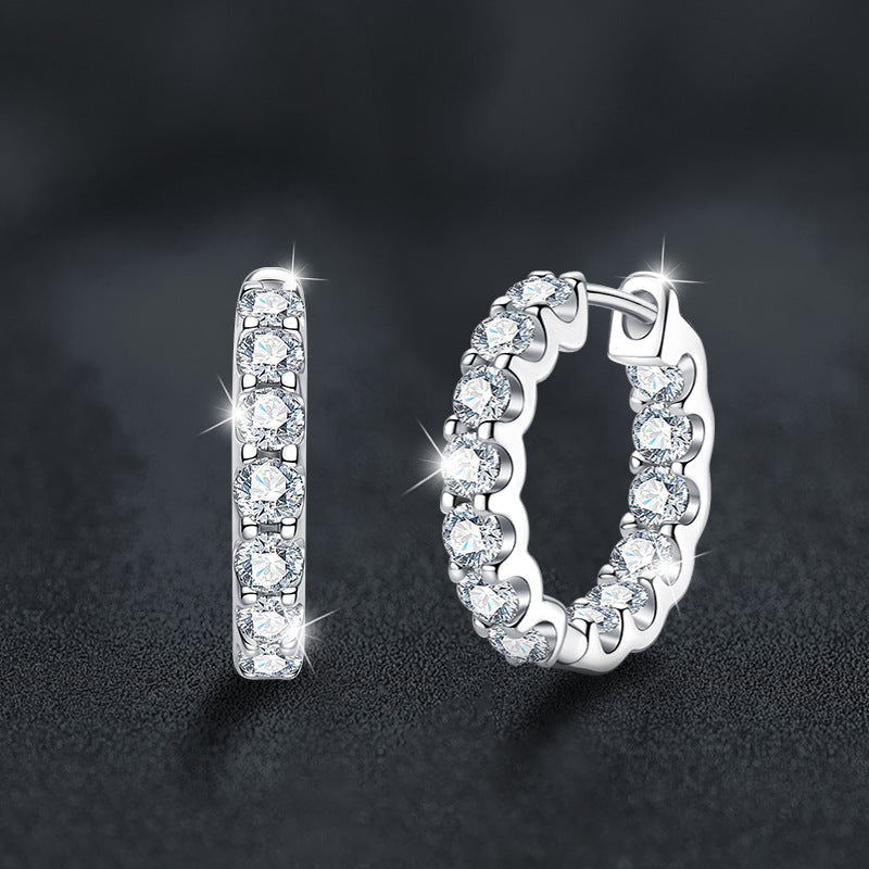 Inside-Out Moissanite Hoop Earrings