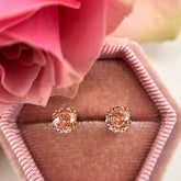 Pink Rose Cut Earrings