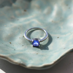 Cushion Cut Diaspore Gemstone Ring | Minimal Gift for Her | Luxury Lab Created Gemstone