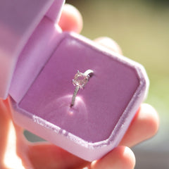 Cushion Cut Diaspore Gemstone Ring | Minimal Gift for Her | Luxury Lab Created Gemstone