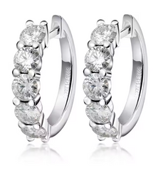 3mm Moissanite White Gold Huggie Hoops | Insane Luxury Gift For Her