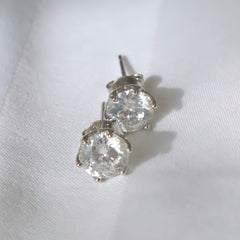 Rare 100 Facet Cut Moissanite Diamond Stud Earrings