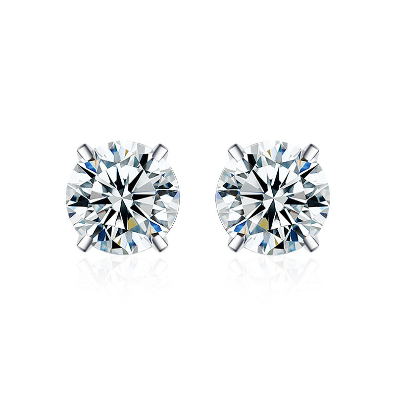 Classic Moissanite Solitaire Stud Earrings