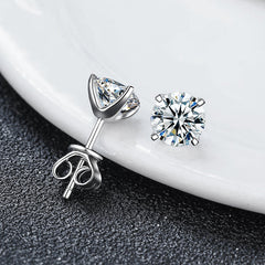 Classic Moissanite Solitaire Stud Earrings