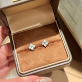Four-Leaf Clover Moissanite Stud Earrings