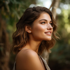 Rare 100 Facet Cut Moissanite Diamond Stud Earrings