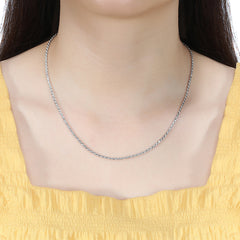 Minimal Diamond-Cut Sterling Silver Rope Chain Necklace