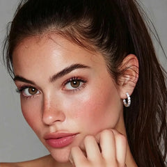 3mm Moissanite White Gold Huggie Hoop Earrings