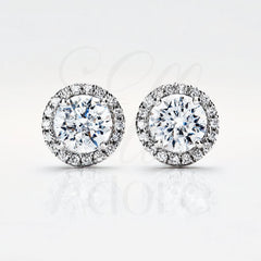 Halo Moissanite Earrings