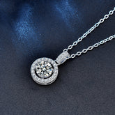 Halo Moissanite Pendant Necklace