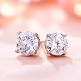 1 Carat Moissanite Stud Earrings For Her in 925 Sterling Silver | The Best Moissanite Studs Online