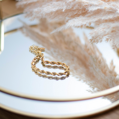 18K Gold Plated Titanium Twisted Rope Bracelet