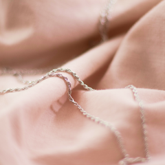 Minimal Diamond-Cut Sterling Silver Rope Chain Necklace