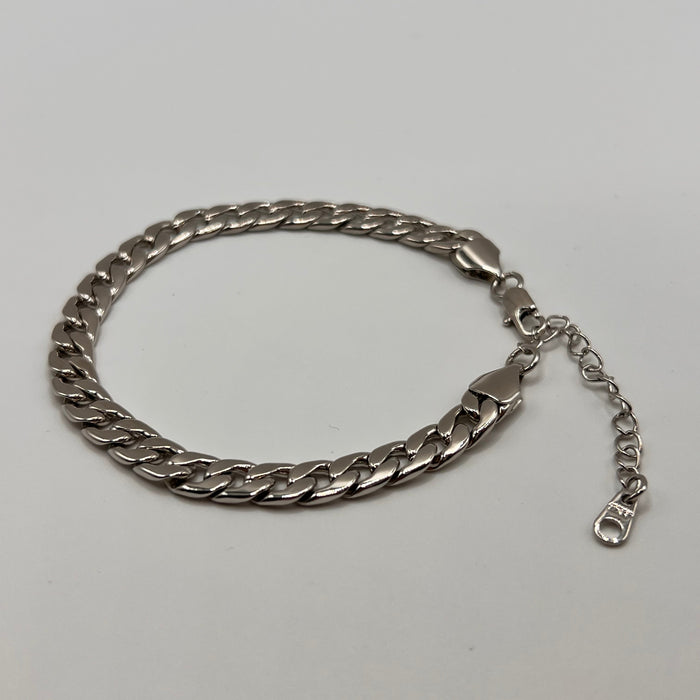 Silver Miami curb anklet