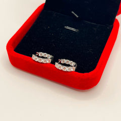 3mm Moissanite White Gold Huggie Hoop Earrings