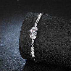 Oval Halo Moissanite Bracelet