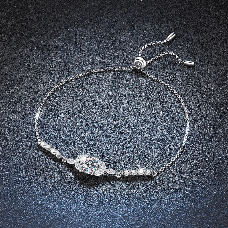 Oval Halo Moissanite Bracelet