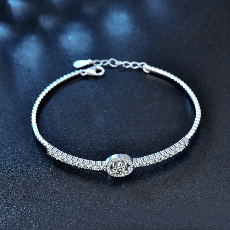 Halo Pavé Moissanite Bangle