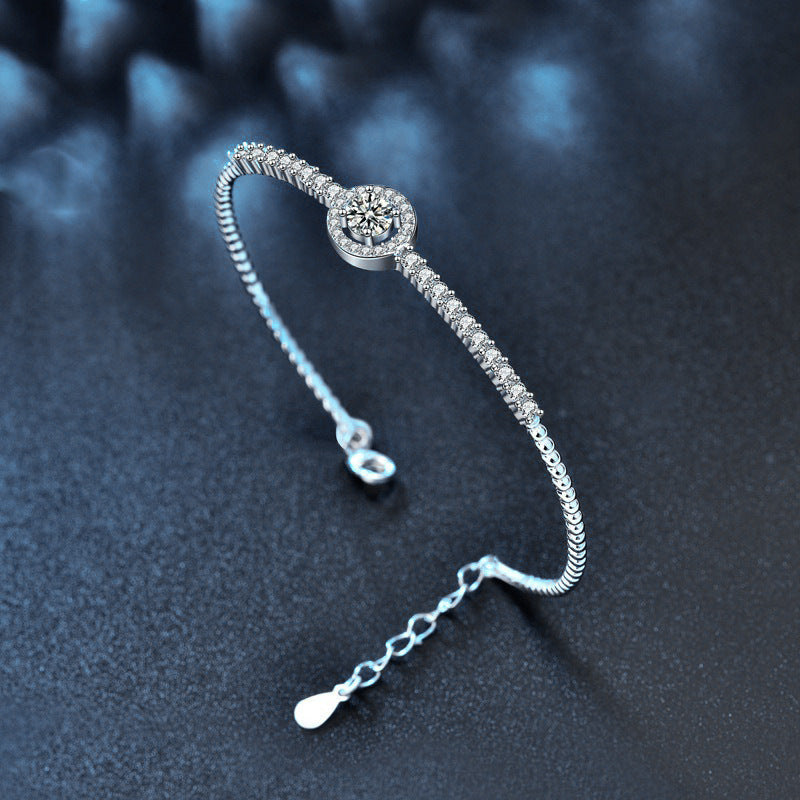 Halo Pavé Moissanite Bangle