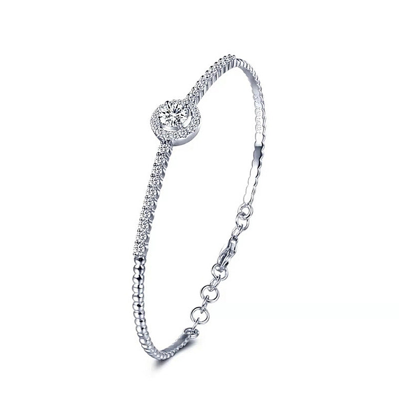 Halo Pavé Moissanite Bangle