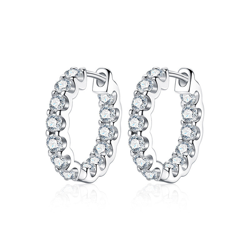 Inside-Out Moissanite Hoop Earrings
