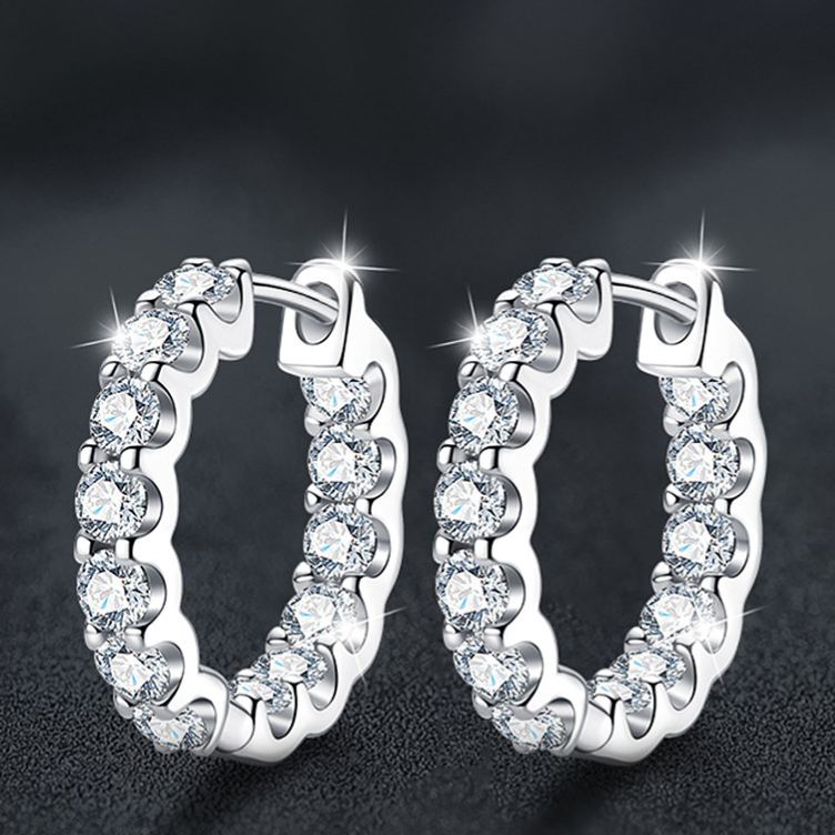 Inside-Out Moissanite Hoop Earrings