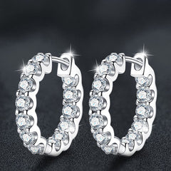 Inside-Out Moissanite Hoop Earrings