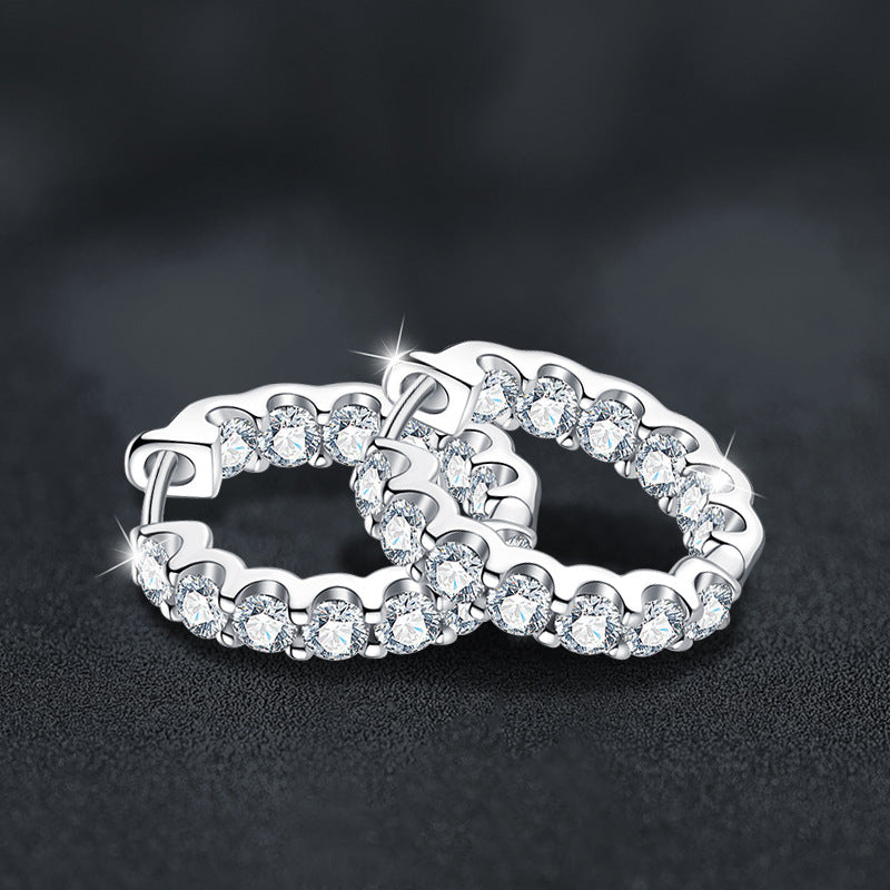Inside-Out Moissanite Hoop Earrings