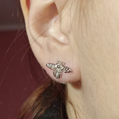 'Save The Bees' Sterling Silver Stud Earrings