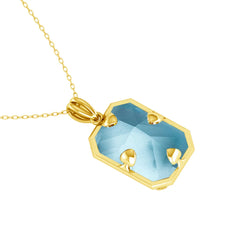 14K Gold Bezelled Gemstone Pendant