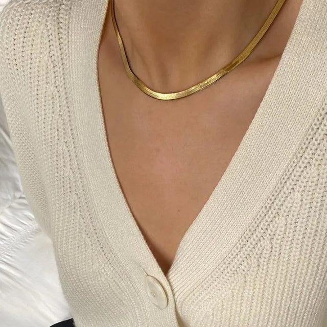 Dainty 24K Plated Snake Choker Necklace
