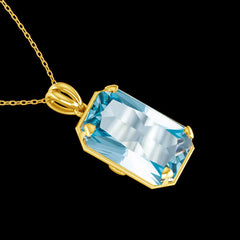 14K Gold Bezelled Gemstone Pendant