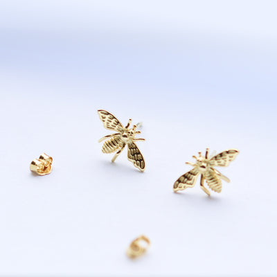 'Save The Bees' Sterling Silver Stud Earrings