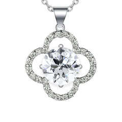 2 Carat 8mm Moissanite Diamond Clover Pendant Necklace | Perfect Luxury Gift For Her