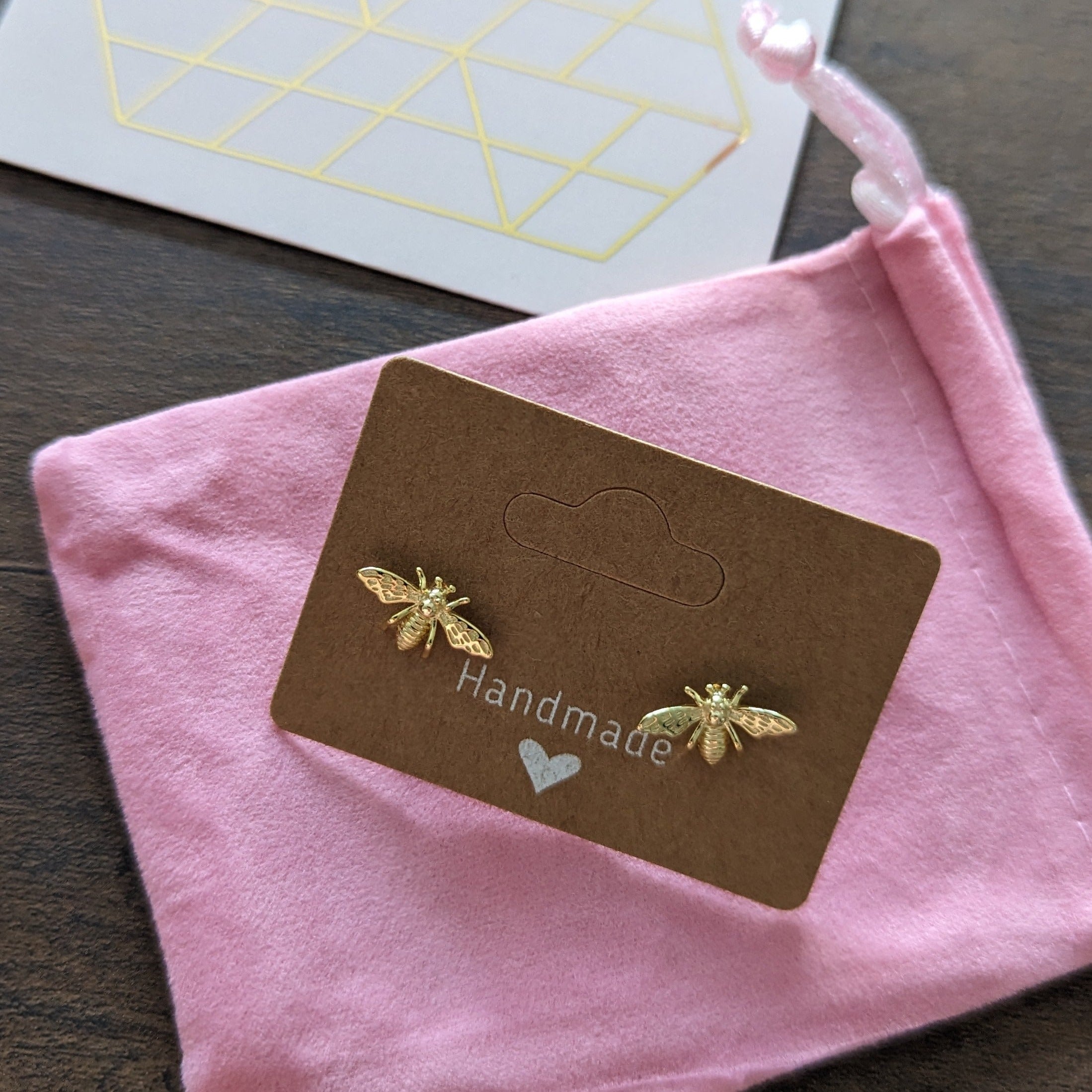 'Save The Bees' Sterling Silver Stud Earrings