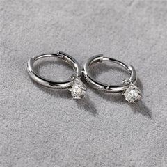 Moissanite Pendant Baby Drop Earrings in 925 Sterling Silver