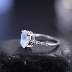 Oval Moonstone 925 Sterling Silver Ring