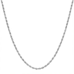 Minimal Diamond-Cut Sterling Silver Rope Chain Necklace