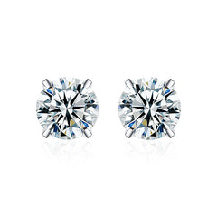 Classic Moissanite Solitaire Stud Earrings