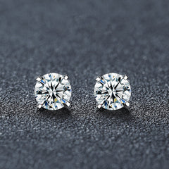 Classic Moissanite Solitaire Stud Earrings