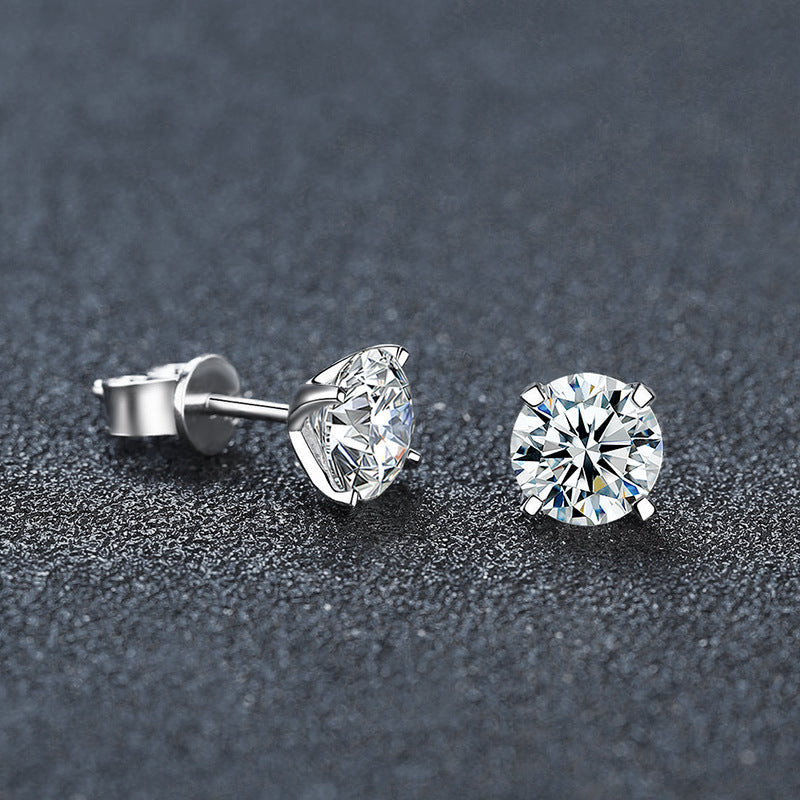 Classic Moissanite Solitaire Stud Earrings