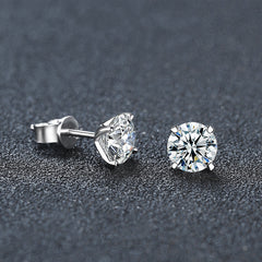 Classic Moissanite Solitaire Stud Earrings