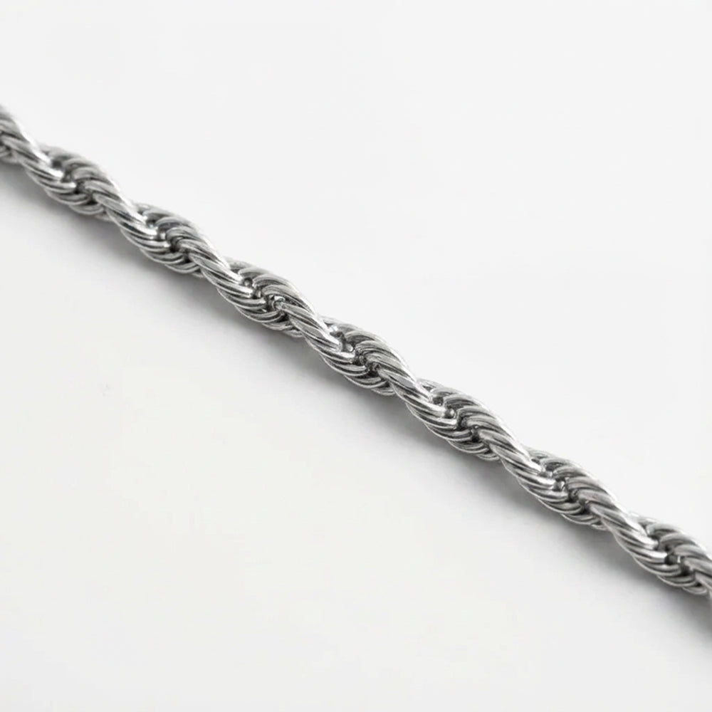 Minimal Diamond-Cut Sterling Silver Rope Chain Necklace