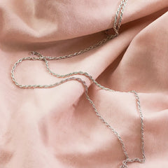 Minimal Diamond-Cut Sterling Silver Rope Chain Necklace